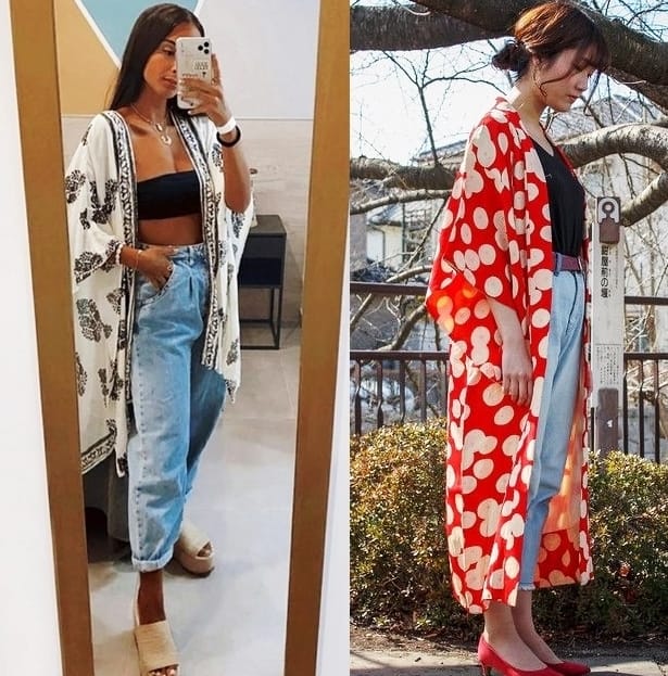 Kimono com calça jeans 